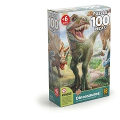 Quebra-Cabeça Cartonado Dinossauro 100 Pçs - Grow