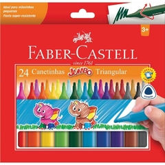 Caneta Hidrográfica Jumbo Triangular 24 Cores 6un - Faber-Castell