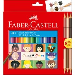 Lápis de Cor Sextavado Caras e Cores 24cores 6 Unid - Faber-Castell