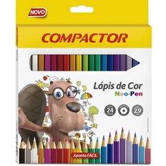 Lápis de Cor Sextavado Neo-Pen 24cores 6un - Compactor