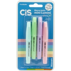 Caneta Marca Texto Cis Lumini Mini Pastel 4cores - Sertic