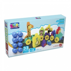 Brinquedo para Montar Trem Puxa Zoo 33pçs. - Dismat - comprar online