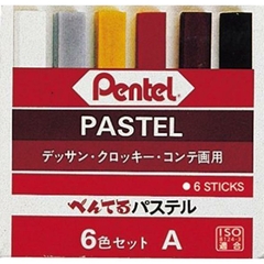 Giz Pastel Seco 6 cores Básicas - Pentel