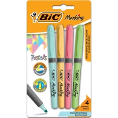 Caneta Marca Texto Marking 4 Cores Pastel - Bic