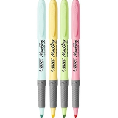 Caneta Marca Texto Marking 4 Cores Pastel - Bic - Riscom - Comércio Online