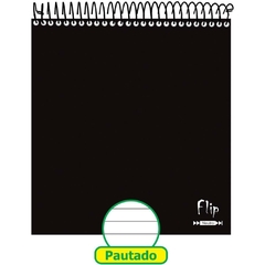 Caderno 1x1 Capa Dura Flip Vertical 80fls Preto 4un - Tamoio