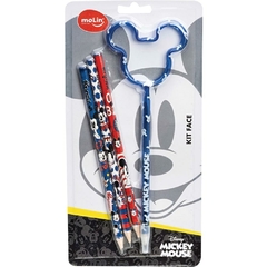 Kit Escolar Mickey 3 Lápis + 1 Caneta - Molin na internet