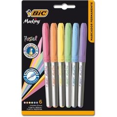 Marcador Permanente Marking 1.1mm Tons Pastel 6unid - Bic