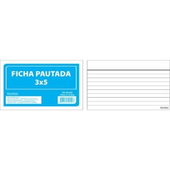 Ficha Pautada 3x5 7,6x12,7cm 100folhas - Pauta Branca