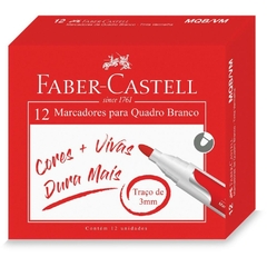 Pincel para Quadro Branco Vermelho 12un - Faber-Castell