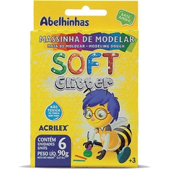 Massa para Modelar Soft Glitter 90g 6 Cores - Acrilex