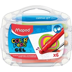 Giz de Cera Fino Gel Color Peps 6 cores - Maped