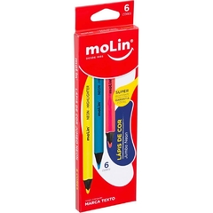 Lápis de Cor Jumbo Neon Marca Texto 6 Cores - Molin - comprar online