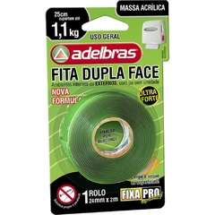 Fita Dupla Face Fixa Pro Massa Acrilic 24mmx2m - Adelbras