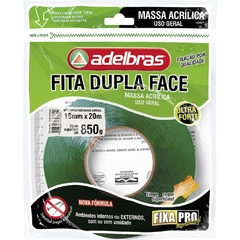 Fita dupla face Fixa Pro Massa Acrilic 19mmx20m - Adelbras