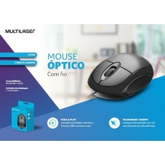 Mouse Ótico USB 1200dpi Classic Preto c/Scroll - Multilaser na internet