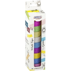 Fita Adesiva Decorada Washi Tape 15x5 Gliter 10 Cores