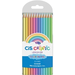 Lápis de Cor Sextavado Cis Criatic Tons Pastel 12 Cor Sertic