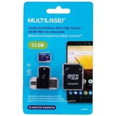 Cartão de Memória Kit 3em1 32gb 10 Class - Multilaser - comprar online