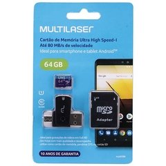 Cartão de Memória Kit 3em1 64gb 10 Class - Multilaser - comprar online