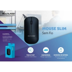 Mouse Ótico sem fio Slim Preto 1200dpi - Multilaser