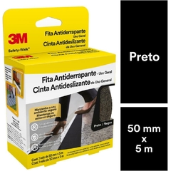 Fita p/Demarcação de Solo Antiderrapante 50mm x 5m Preta 3M - Riscom - Comércio Online