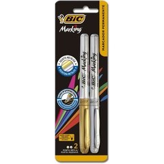 Pincel Marcador Permanente Marking 1.1mm Prata/Ouro - Bic