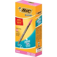 Caneta Esferográfica Cristal Bold Fashion Rosa 12un - Bic