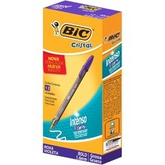 Caneta Esferográfica Cristal Bold Fashion Roxa 12un - Bic