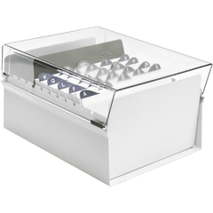 Fichário de Mesa c/Base de Aço 6x9 Branco/Cristal - Acrimet