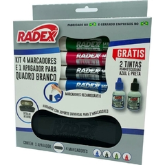 Pincel p/Quadro Branco 4 Marcadores+1 Apagador+2tinta Radex