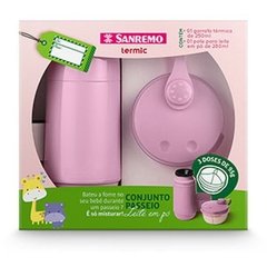 Garrafa Térmica Rosca 250ml+Dosador Leite Rosa - Sanremo - Riscom - Comércio Online