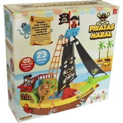 Brinquedo Educativo Barco Pirata com Bonecos - Maral - Riscom - Comércio Online