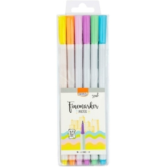 Pincel Marcador Finemarker Pastel 1,0mm 6un - BRW