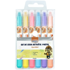 Giz de Cera Gizão Retrátil Pastel 6 Cores - BRW