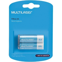 Pilha Recarregável Pequena AA 2500 mAH com 2 - Multi