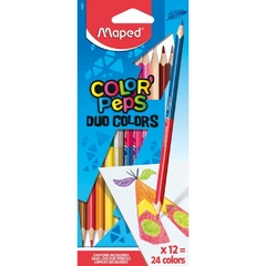 Lápis de Cor Triangular Color Peps Duo 12lápis 24cores Maped