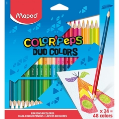 Lápis de Cor Triangular Peps Duo 24lápis 48cores - Maped