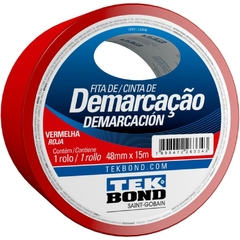 Fita Demarcação de Solo Pvc Vermelha 48mmx15m - Tekbond