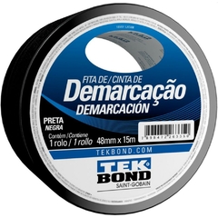 Fita Demarcação de Solo Pvc Preta 48mmx15m - Tekbond