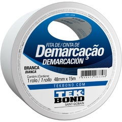 Fita Demarcação de Solo Pvc Branco 48mmx15m - Tekbond