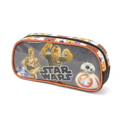 Estojo Tecido Star Wars Grande 1 zíper Laranja - Luxcel - Riscom - Comércio Online