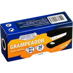 Grampeador Plástico p/20 fls. 26/6 10,5cm Preto - Brw - Riscom - Comércio Online