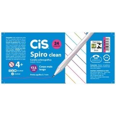 Caneta Esferográfica Cis Spiro Clean 0,7 mm Cores - Sertic na internet