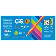 Caneta Esferográfica Cis Spiro Glow 0,7 mm Cores - Sertic - Riscom - Comércio Online