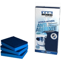 Esponja para Limpeza Antiaderente com 3 Azul - Tekbond