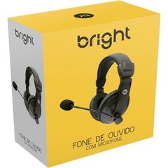 Fone de Ouvido c/Microfone Headset Office 507 Preto - Bright - Riscom - Comércio Online