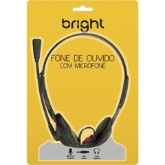 Fone de Ouvido c/Microfone Headset Office Preto - Bright - Riscom - Comércio Online