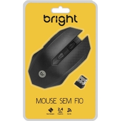 Mouse Óptico sem Fio 1200 dpi 2,4 GHz USB Preto - Bright na internet