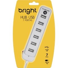 Hub USB 2.0 7 Portas Branco - Bright - Riscom - Comércio Online